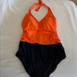 One piece halter swim